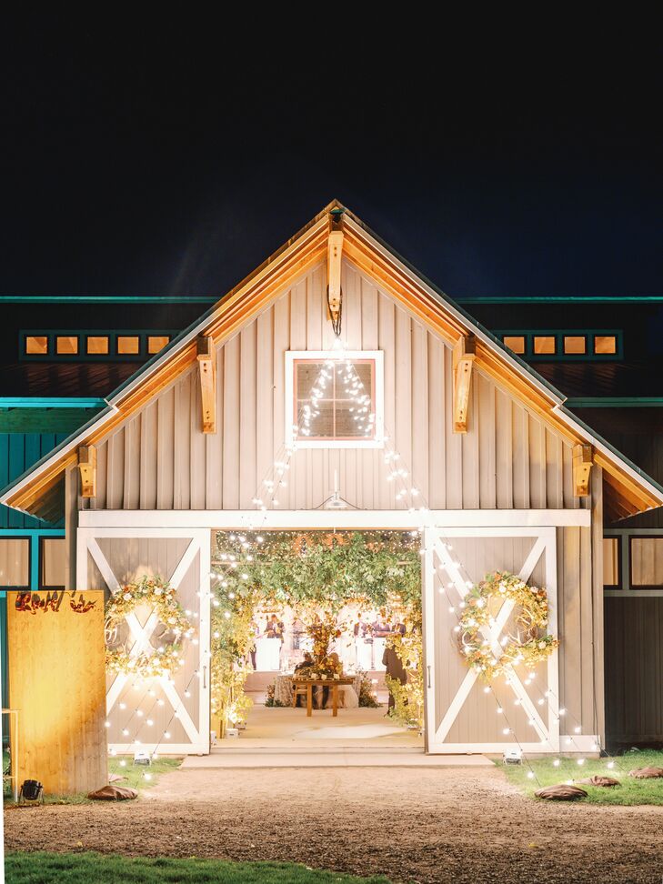 Barn With String Lights at Chaparral Ranch in Aspen, Colorado