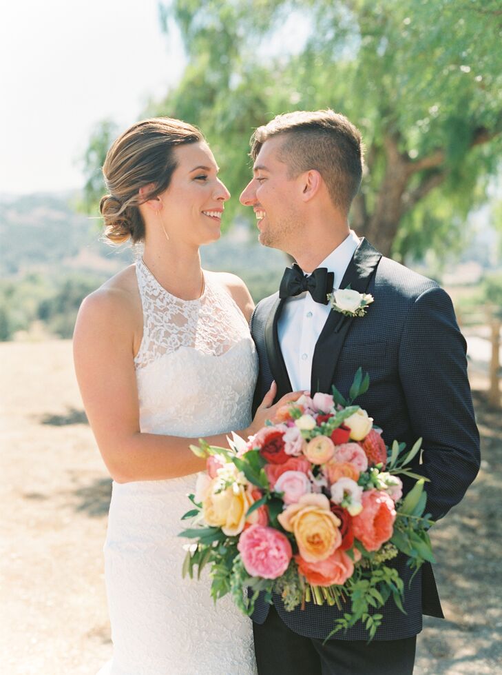Classic Bride and Groom with Formal Wedding Attire
