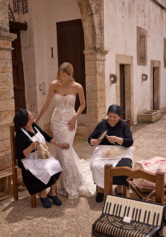 Dance of Puglia by LOVE by Ricca Sposa 25-007(2) Palmira Mermaid and Trumpet Wedding Dress - 3