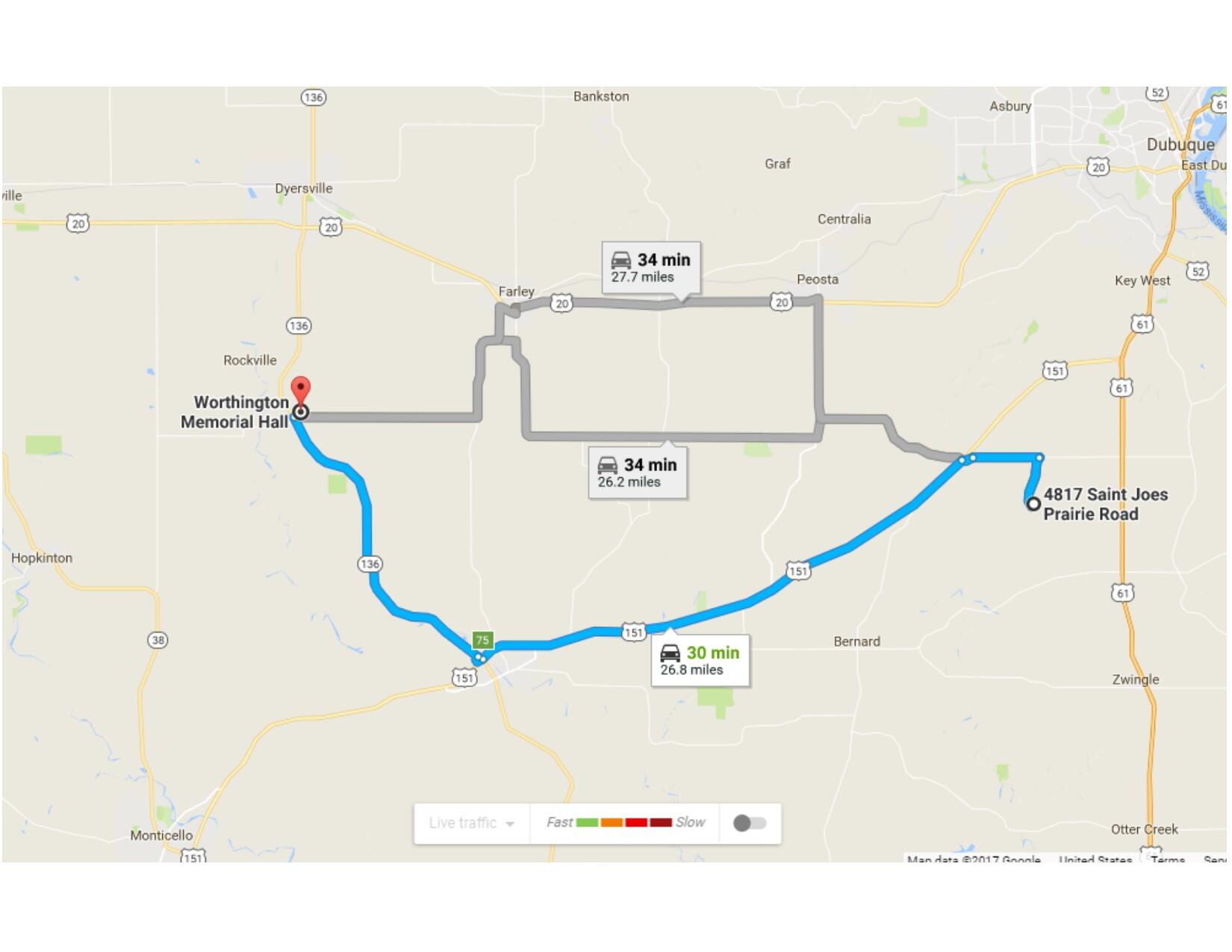 Picture of Directions from ceremony to reception