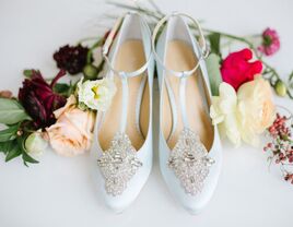 sparkly wedding heels for bride