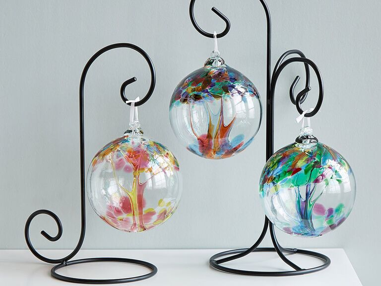 Recycled glass ornaments with symbolic meaning