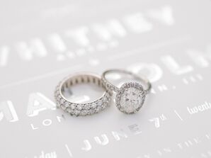 Oval Engagement Ring with Diamond Halo
