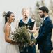 Bride and Groom Exchanging Wedding Vows Outdoors in Canada