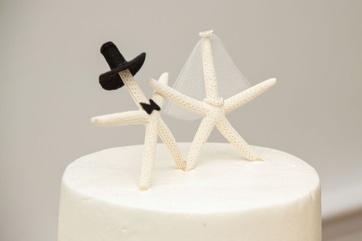 Bride and Groom Starfish Cake Topper