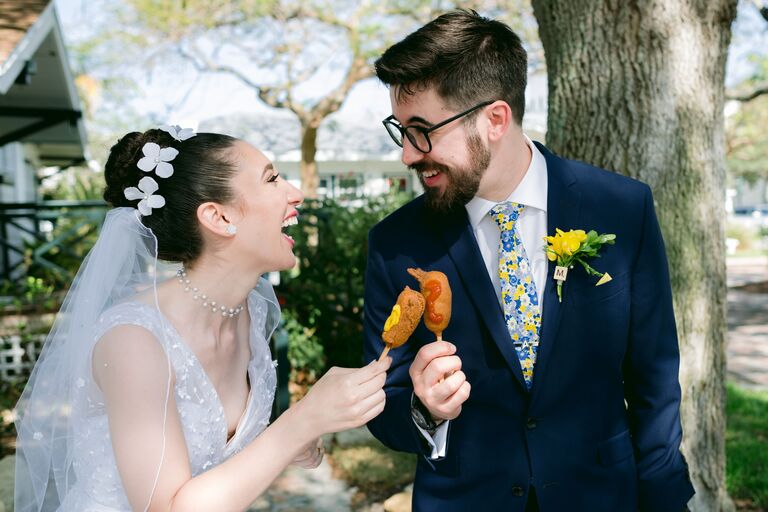 Wedding updo with flowers