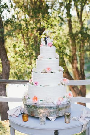 Four-Tier Combed Buttercream Wedding Cake