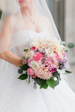 Chrysanthemum, Garden Rose and Stock Bouquet