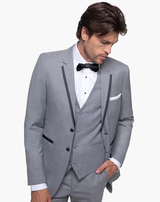 Generation Tux Light Gray Notch Lapel Tux Gray Tuxedo - 1