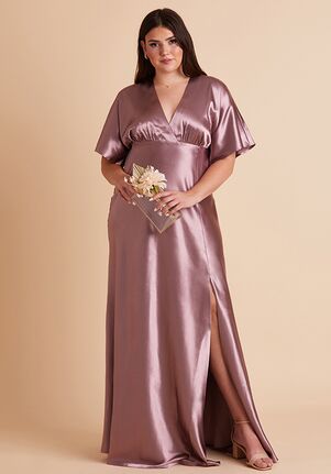 Birdy Grey Jesse Dress Curve in Dark Mauve V-Neck Bridesmaid Dress