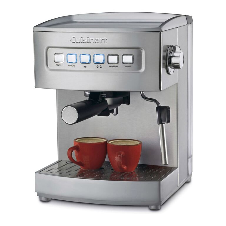 Stainless steel espresso machine. 