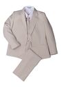 Little Tuxedos "Mason" Kids Tan Suit (5-Piece Set) Flower Girl Dress and Ring Bearer Outfit - thumbnail - 1