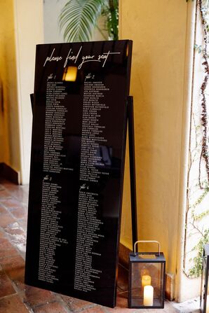 Modern Black Acrylic Seating Chart