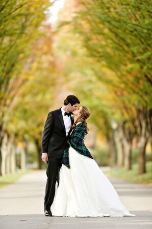 Tartan Stole at Fall Wedding