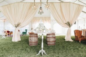 Rustic Tented Cocktail Area