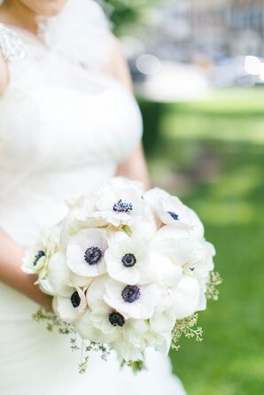 Modern White Anemone Bouquet