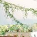 Tented Reception With String Lights, Hanging Greenery, Long and Round Tables, Pastel Floral Arrangements