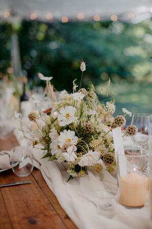 Whimsical Centerpieces with Daisies, Wildflowers and Greenery