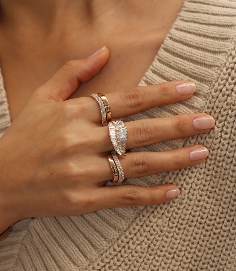palm leaf diamond ring