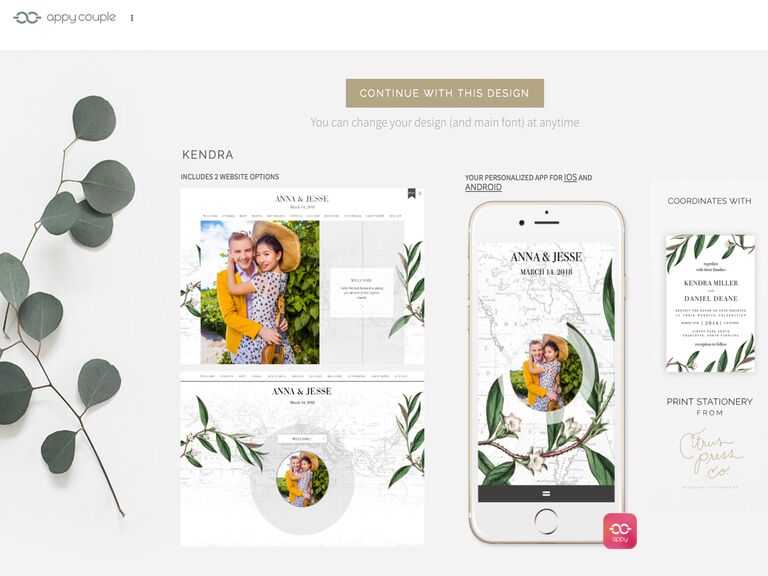 Appy Couple Wedding Website templates 