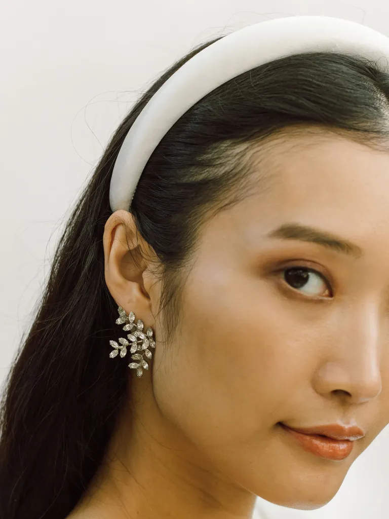 Cream satin bridal headband