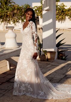 Lillian West 66406 Fit-and-Flare Wedding Dress