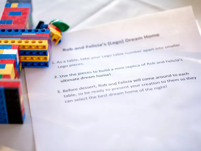 Lego Wedding Activity at Reception Table