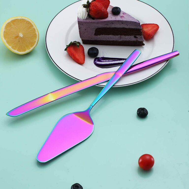Rainbow cake cutting set by Amazon. 