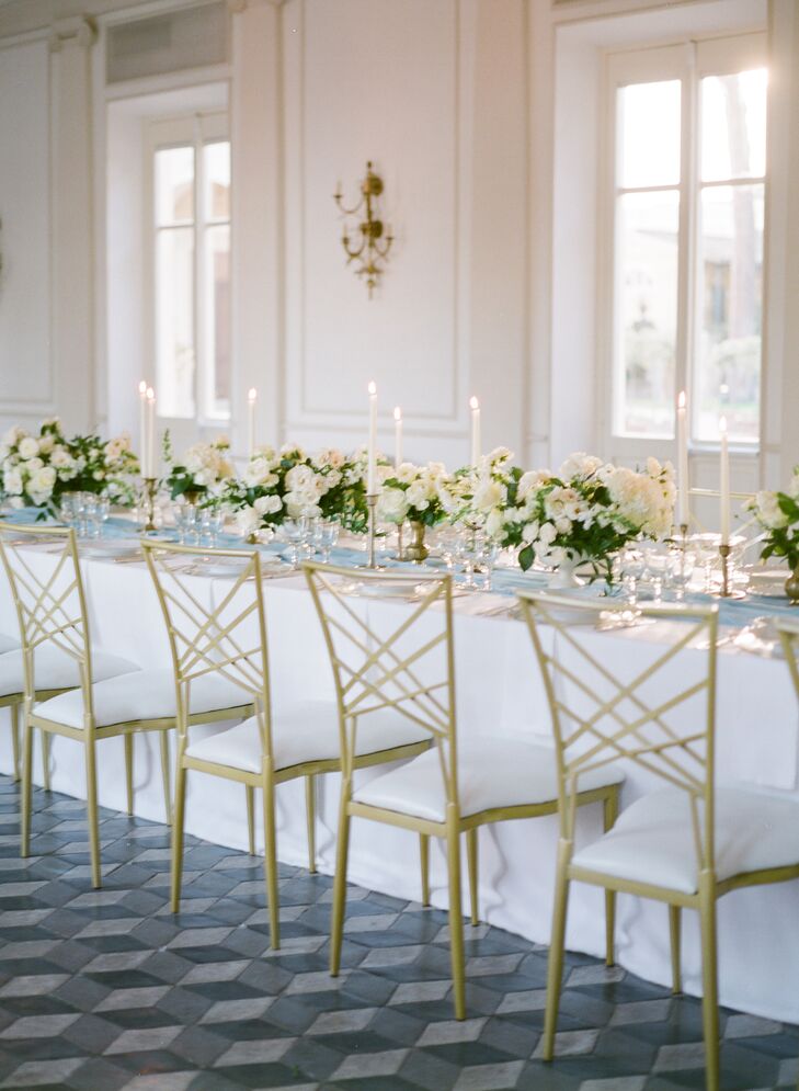 Formal Reception with White Linens and Centerpieces
