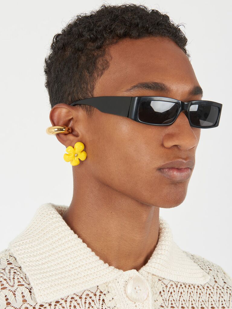 yellow flower earrings