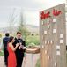 “Instead of a traditional guest book, we created a wall that said ‘Love is…’ and prompted guests to write their thoughts. I’m glad we did this, because after the wedding, it was special to read all of the responses,” says Haley.