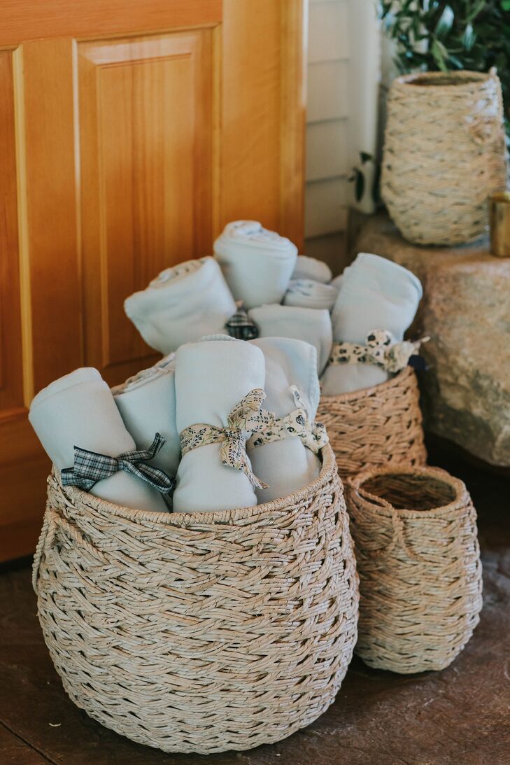 Blankets in Baskets for Guests
