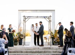 Prospect House, a modern venue nestled in the Texas high country inspired Alexandra Goldstein and Ryan Authier's wedding. In the Dripping Springs, Tex