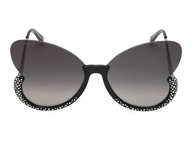 saks fifth avenue swarovski black butterfly bride sunglasses with crystals