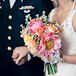 Coral and Pink Peony and Rose Bouquet