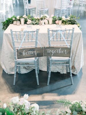 Chair Signs at Industrial Chic Wedding in Downtown Minneapolis