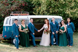 The Newlyweds Borrowed a Vintage Volkswagen From a Neighbor for Photo Ops