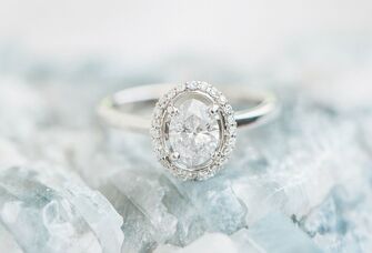 Oval diamond engagement ring with halo 