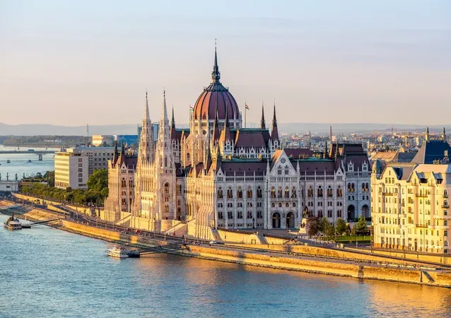 aerial view of budapest skyline