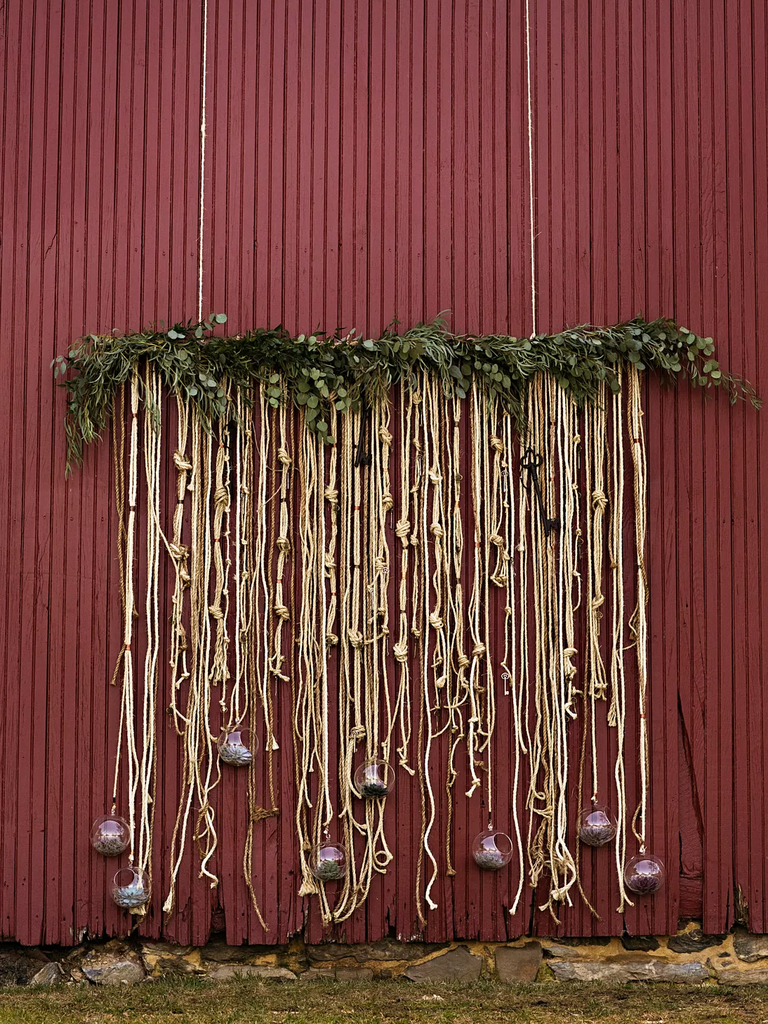 Eucalyptus photo backdrop wedding decor