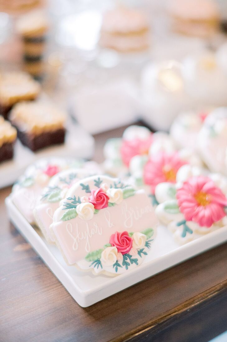 Romantic Pink-and-White Wedding Cookies