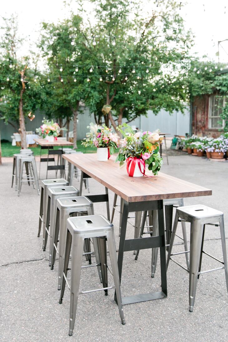 Rustic Industrial Cocktail Tables with Pilot Stools