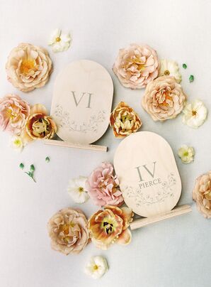 Wooden, Roman Numeral Table Numbers for Fantasy Themed Wedding