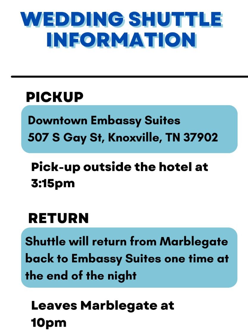 Picture of Wedding Shuttle Information