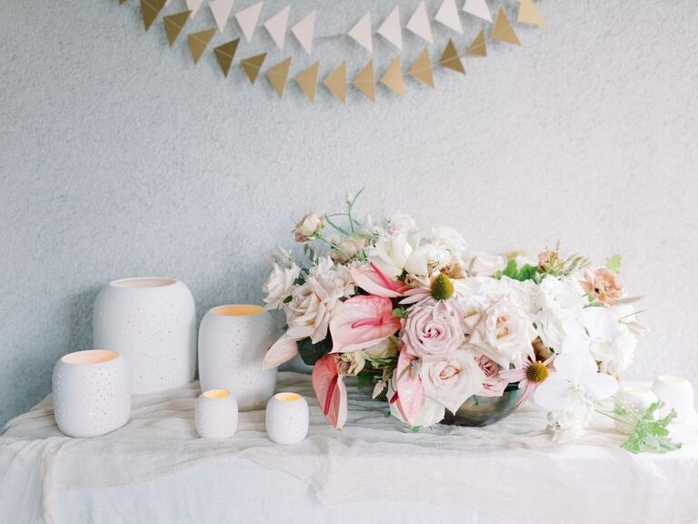 candles in white candle holders