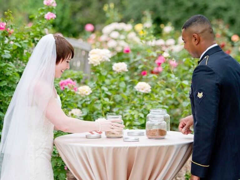 sand unity ceremony at wedding
