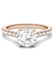 Forever One Moissanite Classic Round Cut Engagement Ring