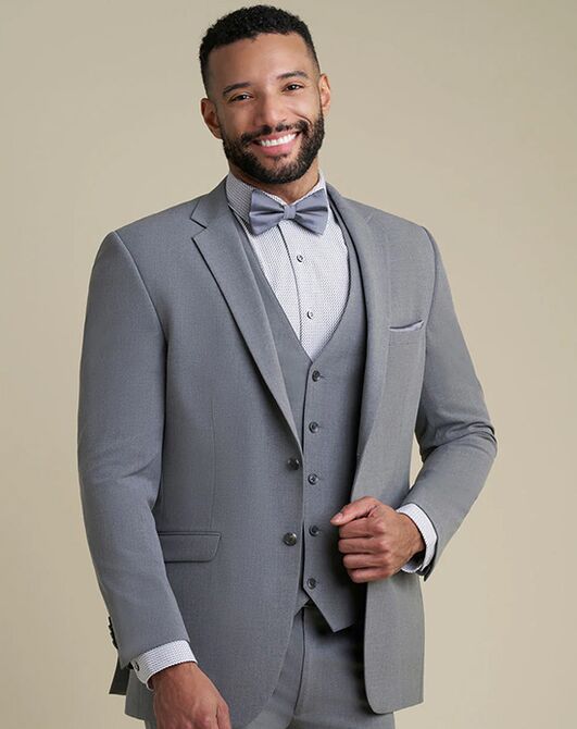 BLACKTIE SAVOY Medium Grey Wedding Suit Grey Tuxedo - 2