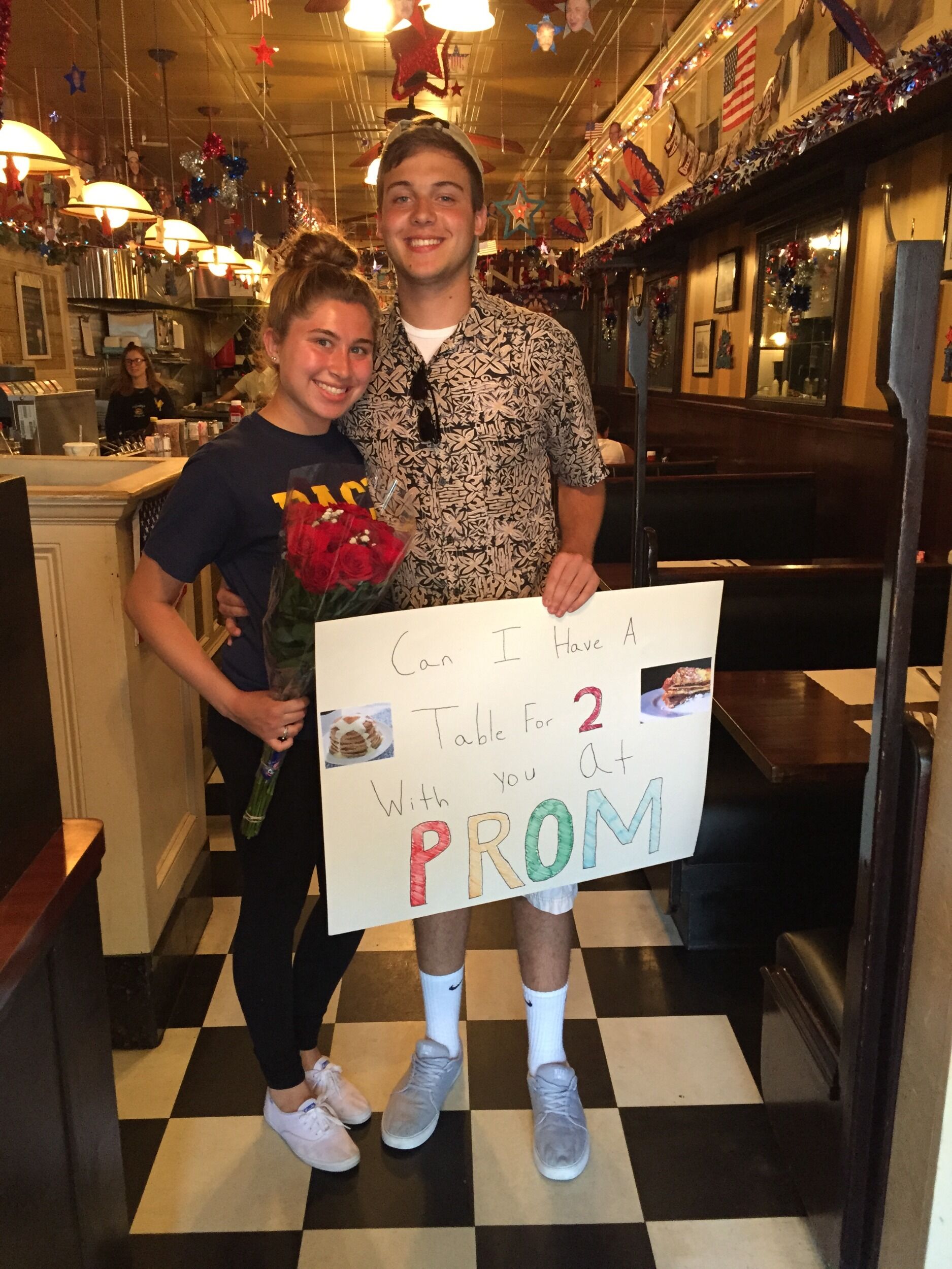 Picture of Prom-posal at Alexis' Job-2015
