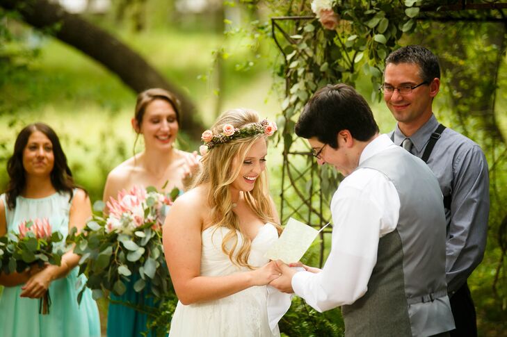 Mindy and Marcus wrote their own vows for the ceremony, and the Piano Guys and Vitamin String Quartet provided the sound track with instrumental covers of some of the couple’s favorite songs.